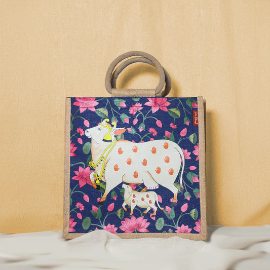 Pichwai Cow & Calf Shopping Bag